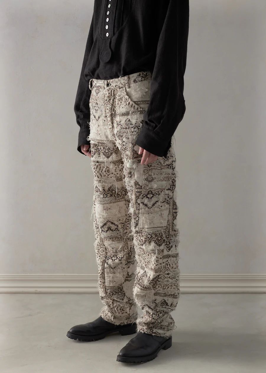 E boro ripped pants (beige)